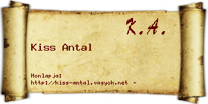 Kiss Antal névjegykártya